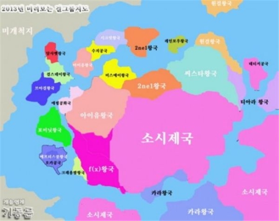 2013年韓国ガールズグループ地図